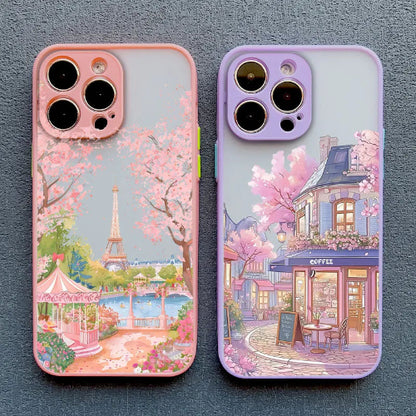 Fine Cartoon Purple Streetscape Phone Case