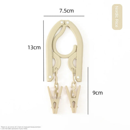 Portable Folding Travel Hanger with Sock Clips