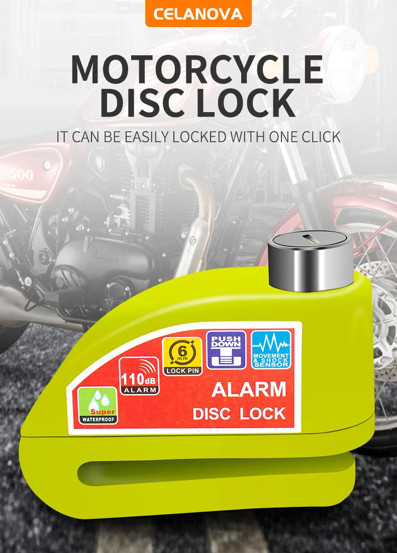 Motorcycle Disc Brake Alarm Lock