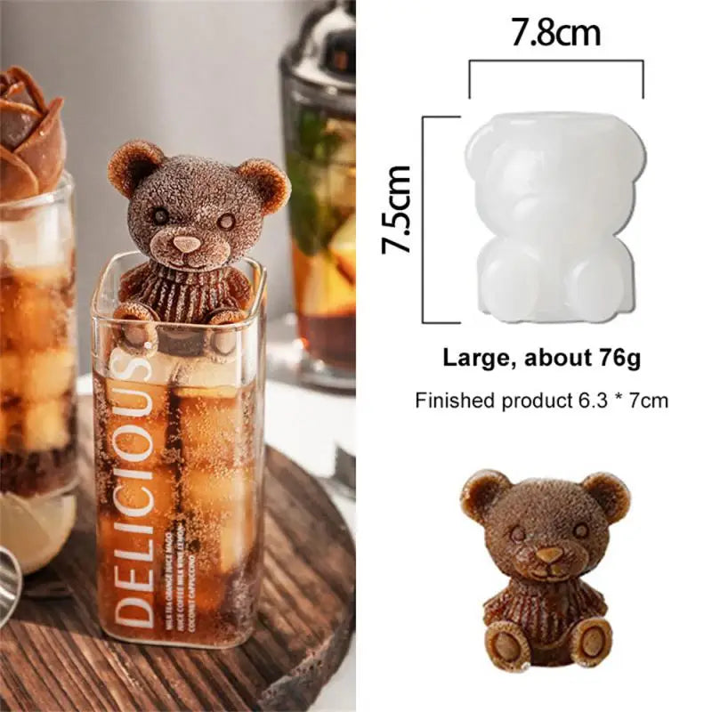 3D Teddy Bear Silicone Ice & Chocolate Mould