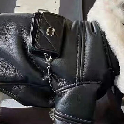 Winter Leather Dog Jacket Coat