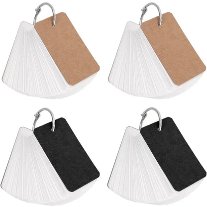 Flash Cards Portable Index Cards with Ring – Study Note Memo Pad
