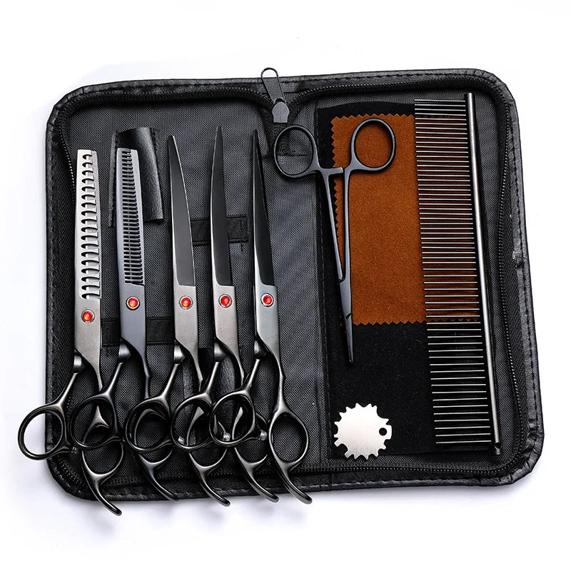 Professional 7 Inch Pet Grooming Scissors Kit
