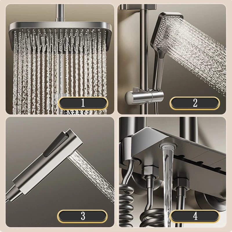 Digital LED Rainfall Shower System with Hand Shower