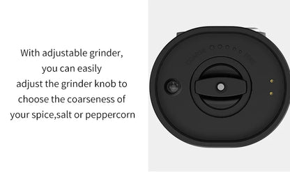 Electric Stainless Steel Spice Grinder with LED Light & Charging Base
