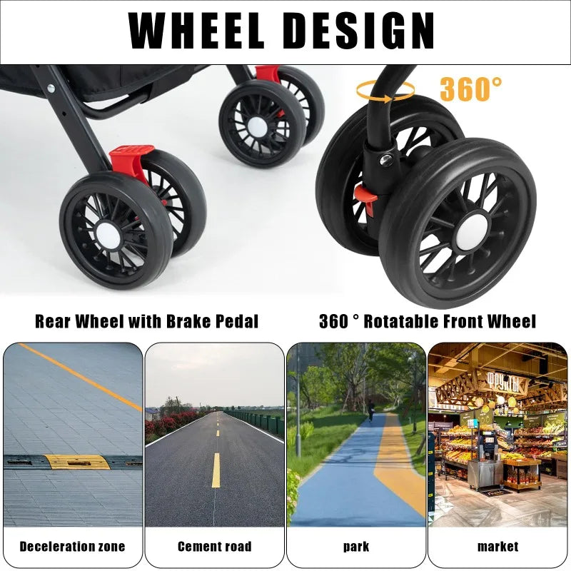 Foldable Pet Stroller for Dogs & Cats