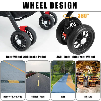 Foldable Pet Stroller for Dogs & Cats
