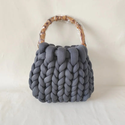 Chunky Knit Bucket Handbag