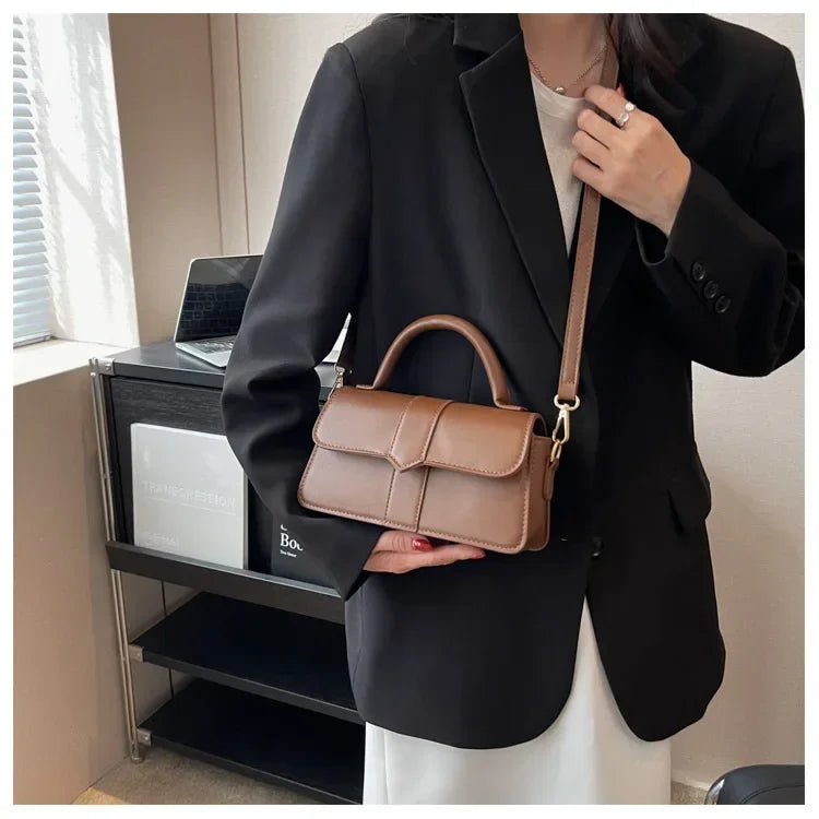 Vintage PU Leather Satchel Shoulder Bag