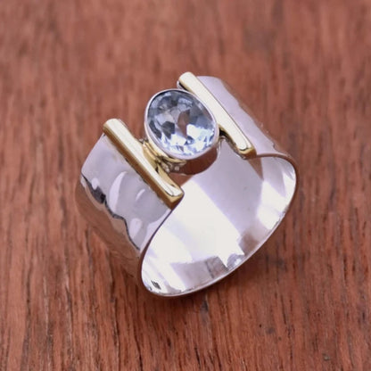 Vintage Geometric Zirconia Statement Ring