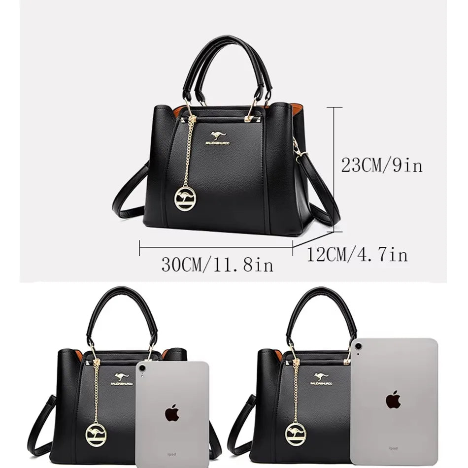Large Capacity Women’s Leather Tote Handbag