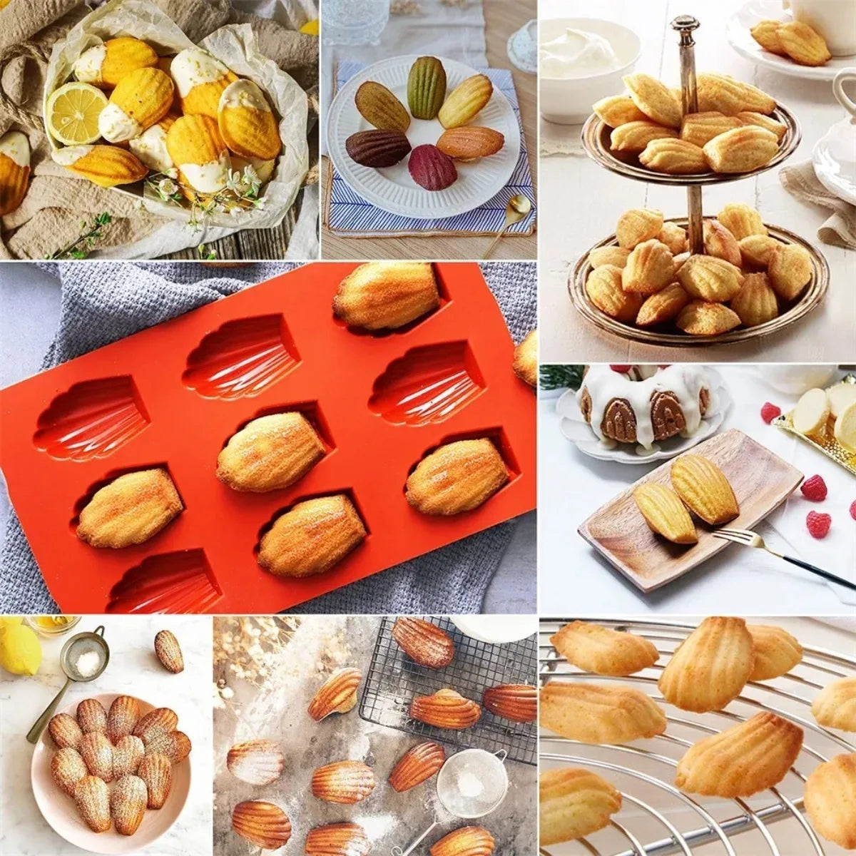 9-Cavity Silicone Madeleine Baking Mould Set