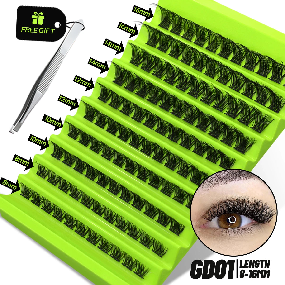 GROINNEYA DIY Natural Volume Cluster Lashes