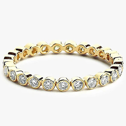 925 Sterling Silver Full Eternity Moissanite Ring