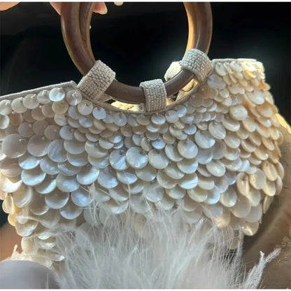 Handmade Seashell Beaded Bag
