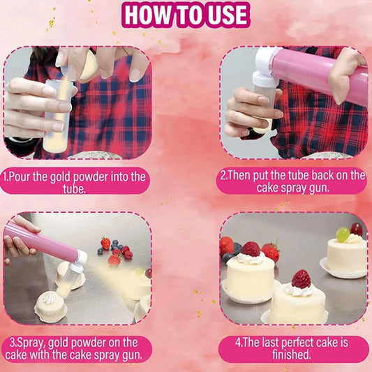 Manual Cake Spray Gun Set for Cake Decorating & Food Colouring