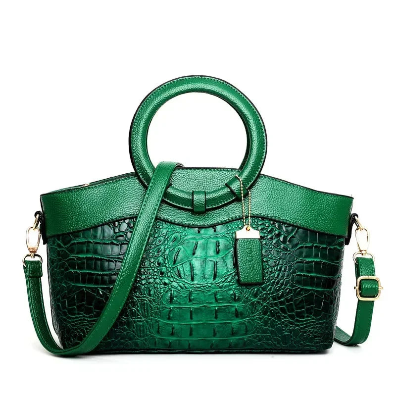Women’s Crocodile-Embossed Tote & Shoulder Bag