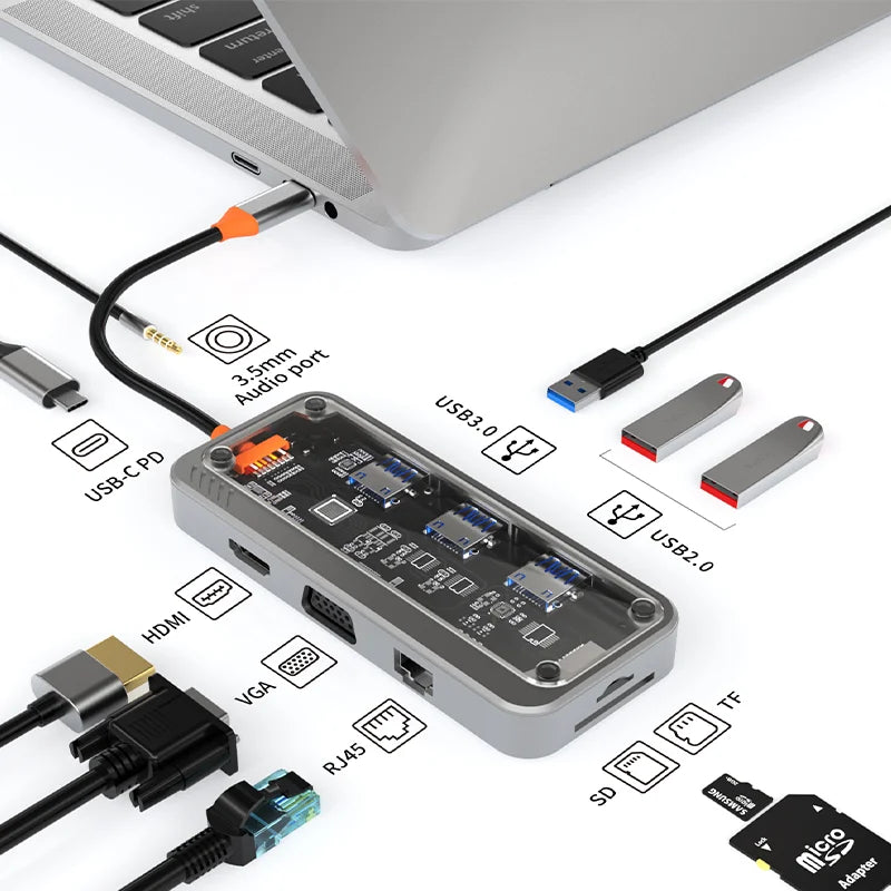 Basix 10-in-1 USB-C Hub Docking Station