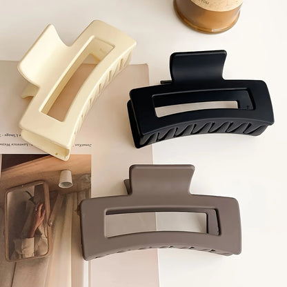 Solid Color Square Hair Claw Clips Set