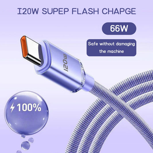 120W USB Type-C Fast Charging Cable 6A