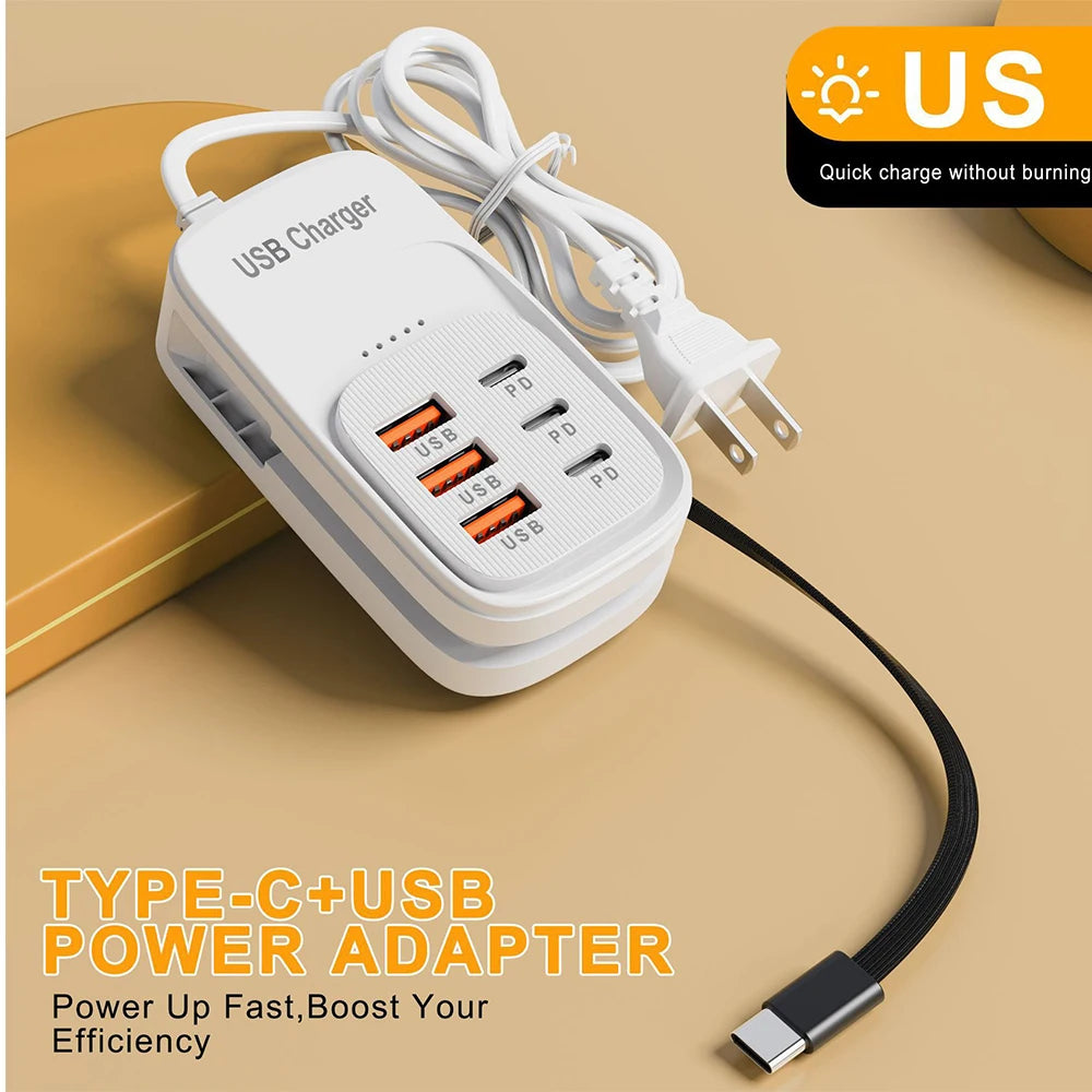 6-in-1 USB Desktop Charging Station