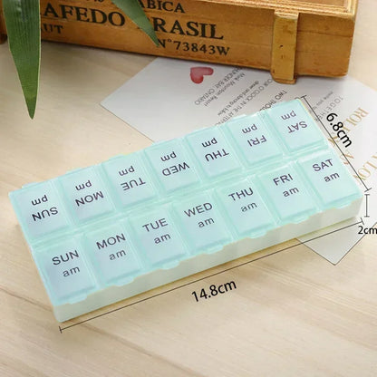 14 Grids 7 Days Weekly Pill Case