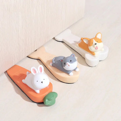 Cute Cartoon Silicone Figure Door Stopper Safety Protector