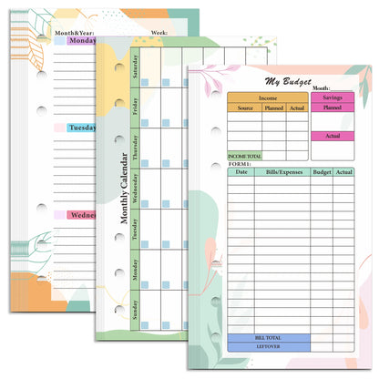 Practical Household Accessory – A6 Colorful Loose Leaf Notebook Refill – pp