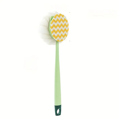 Long Handle Shower Body Brush with Loofah & Exfoliating Bristles