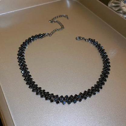 Geometric Rhinestone Crystal Choker Necklace