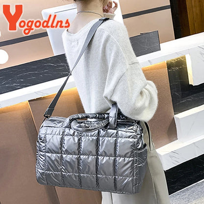 Quilted Waterproof Nylon Tote Bag