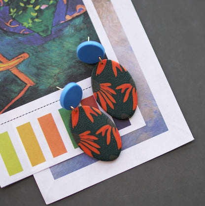 Art Floral Pattern Earrings