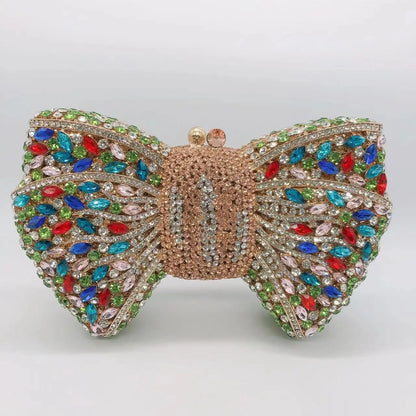 Rhinestone Bow Evening Clutch
