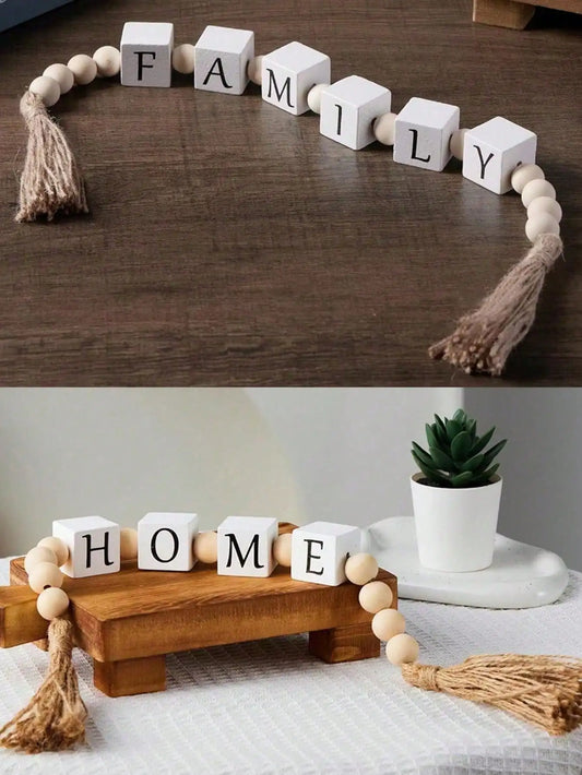 Wooden Letter Bead Tassel Garland