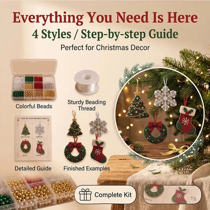 4-Piece Christmas Beaded Ornament DIY Kit