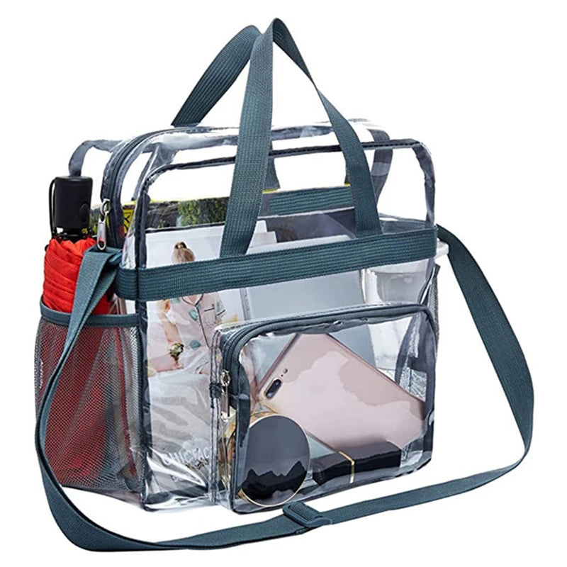 Portable Clear PVC Tote Shoulder Bag