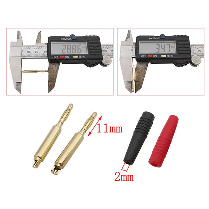2mm Gold Plated Banana Plug Connector Set