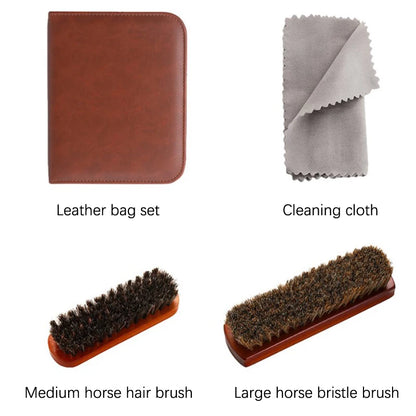 Horsehair Shoe Care Cleaning & Polishing Kit