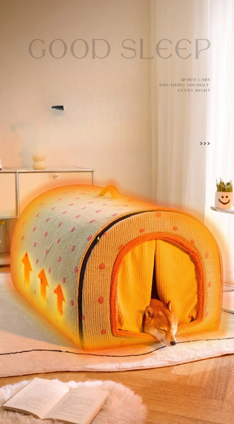 Insulated Enclosed Dog Cave Bed for Autumn & Winter