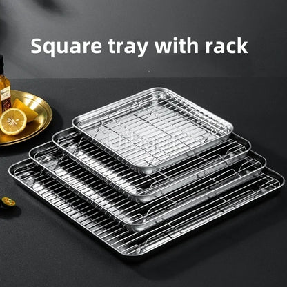 Golden Stainless Steel Food Serving Tray