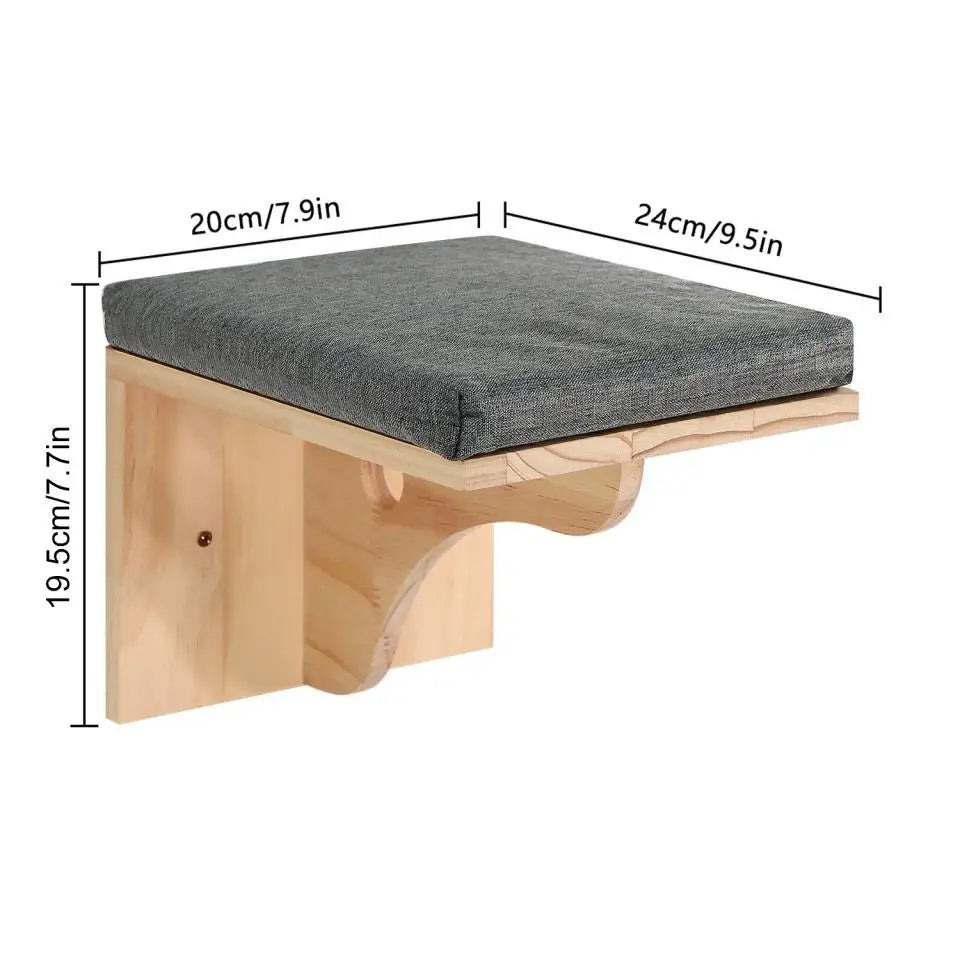 Wooden Wall-Mounted Cat Climbing Shelves & Play Set