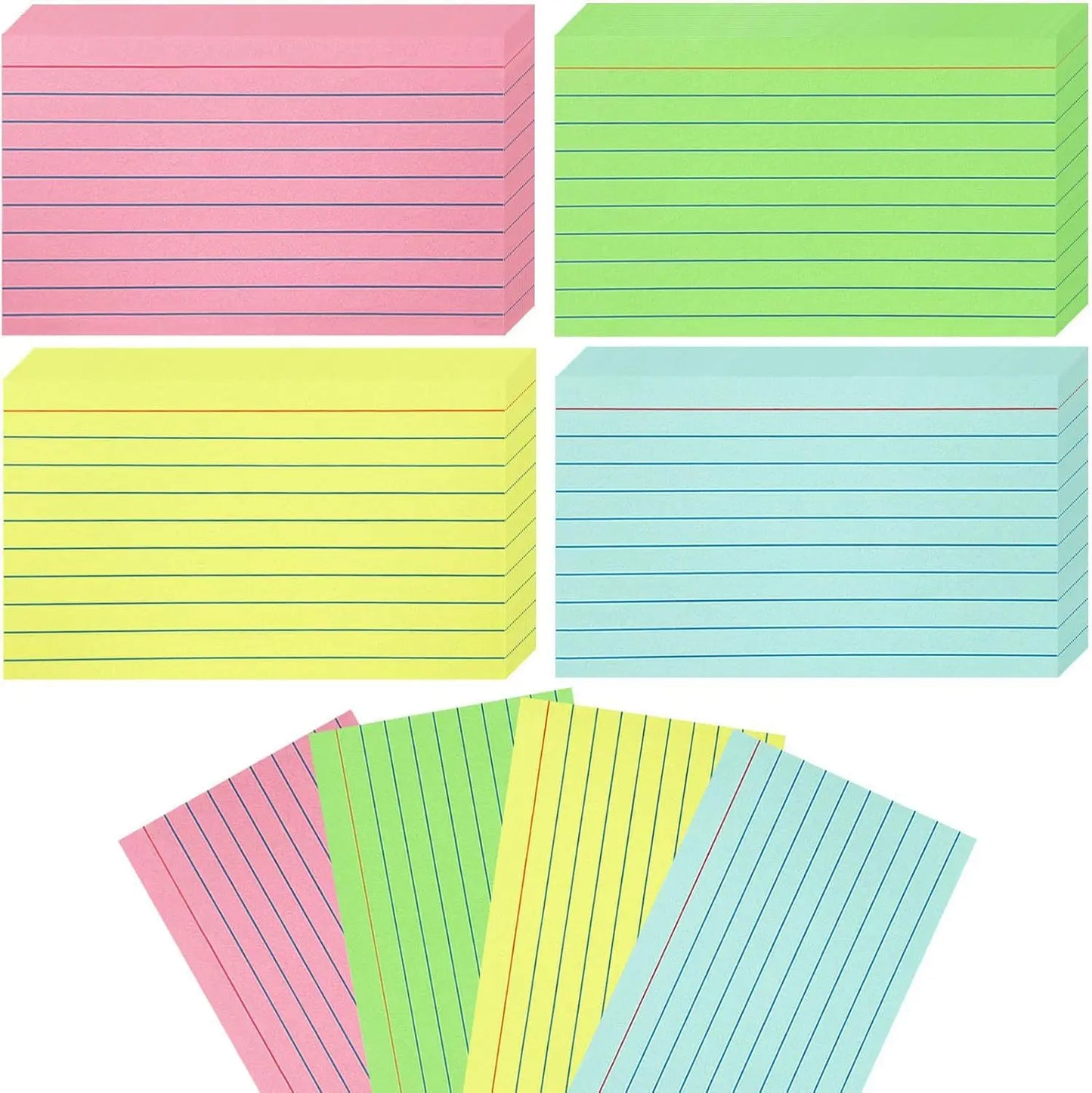 Colorful Index Flash Cards for Studying & Memorization