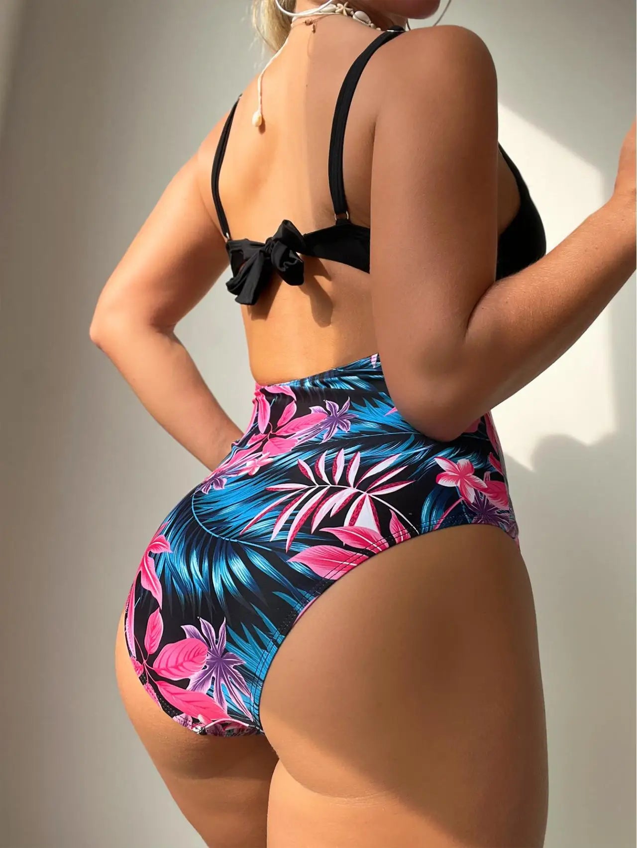 Cikini-Women's Tropical Print Cut Out