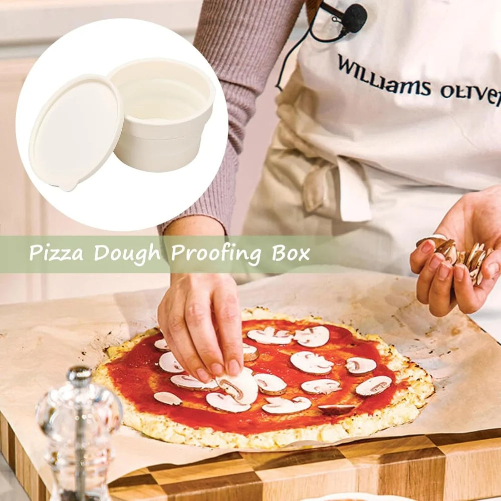 Foldable Silicone Pizza Dough Proofing Box with Lid