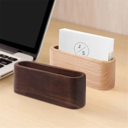 Wooden Business Card Holder Stand