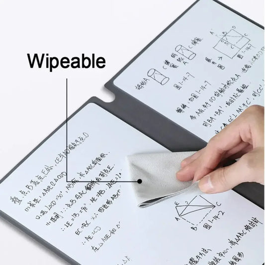 A5 Reusable Whiteboard Notebook Set with Pen & Erasing Cloth