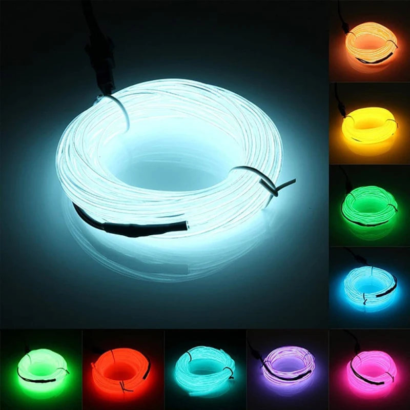 5M Car LED USB Flexible Neon Interior Lights