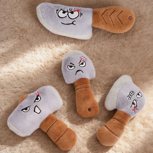 Funny Face Plush Squeaky Dog Chew Toy