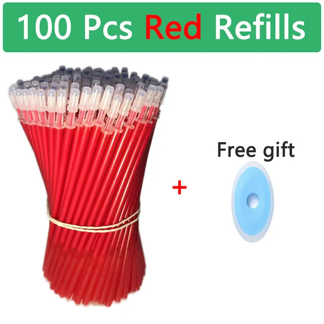 100-Pack 0.5mm Erasable Gel Ink Refills with Bonus Erasers