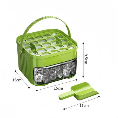 50-Grid Press Ice Cube Maker with Storage Box
